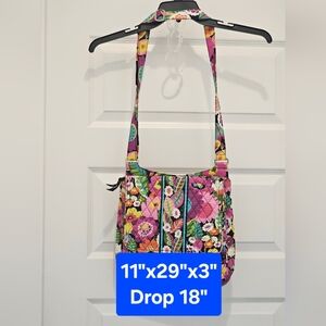 Vera Bradley Vibrant Floral Hipster/Crossbody Bag, GUC, Size Large